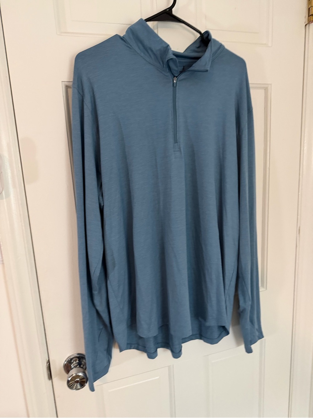 all in motion Men's Light Blue Quarter-Zip Hoodie Sweater